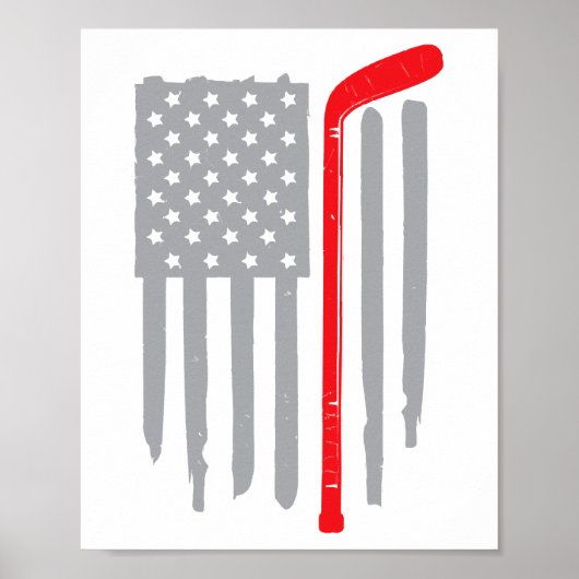 Hockey-Amerikanische Flagge Poster (Vorne)