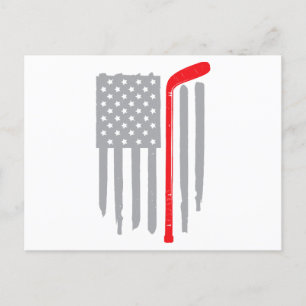 Hockey-Amerikanische Flagge Postkarte