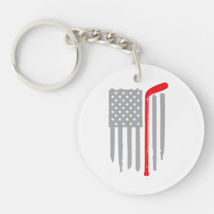 Hockey-Amerikanische Flagge Schlüsselanhänger