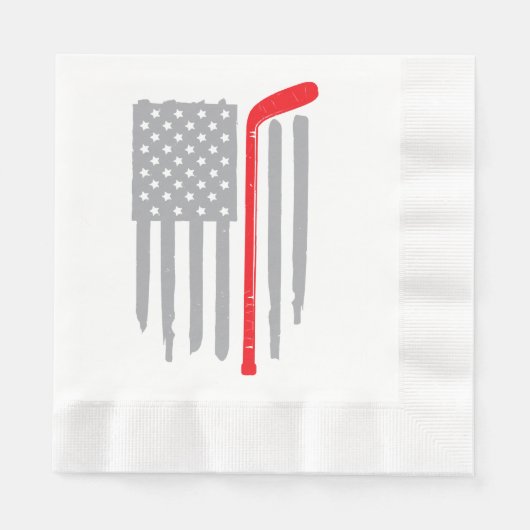 Hockey-Amerikanische Flagge Serviette (Vorderseite)