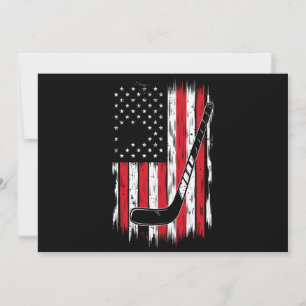 Hockey-Amerikanische-Flagge-Sport-Retro-Vintage Einladung