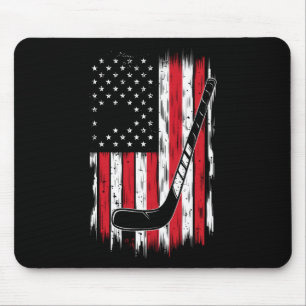 Hockey-Amerikanische-Flagge-Sport-Retro-Vintage Mousepad