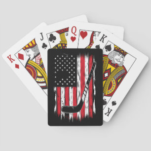 Hockey-Amerikanische-Flagge-Sport-Retro-Vintage Spielkarten