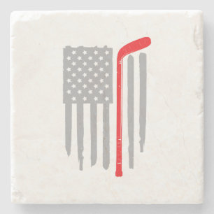 Hockey-Amerikanische Flagge Steinuntersetzer