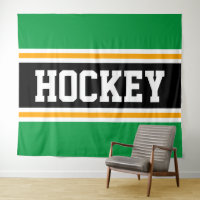 HOCKEY Athletic Bright Green Black Yellow Strips