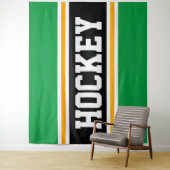 HOCKEY Athletic Bright Green Black Yellow Strips Wandteppich (Beispiel)