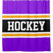 HOCKEY Athletic Bright Lila Black Yellow Stripes Duschvorhang (Vorderseite)