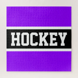 HOCKEY Athletic Bright Lila Schwarz-weiße Streifen Puzzle