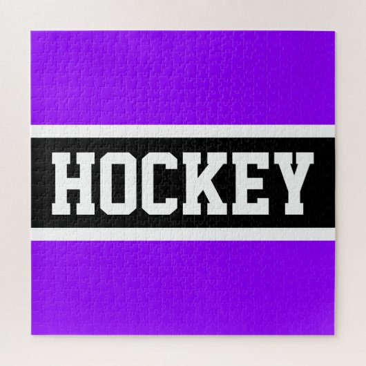 HOCKEY Athletic Bright Lila Schwarz-weiße Streifen Puzzle (Vertikal)