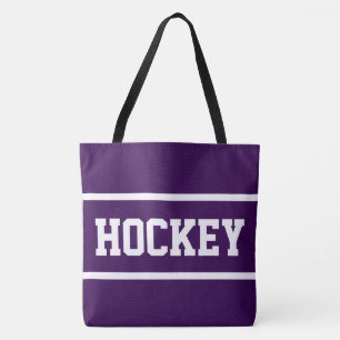 HOCKEY Athletic Weiße Textstreifen auf Tiefpurpur Tasche