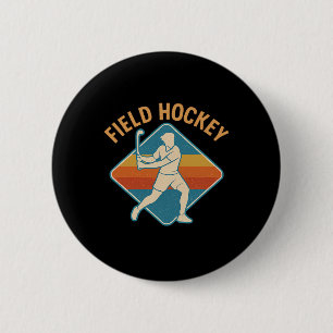 Hockey auf dem Feld Retro-Sport im Vintage-Stil Button