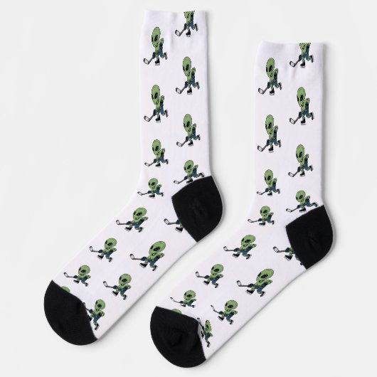 Hockey Außerirdischer Socken (Linkes Detail)