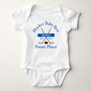 Hockey Baby Boy Future Player Blue Name Year Gebor Baby Strampler