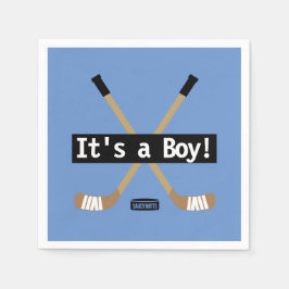 Hockey Baby Es ist ein Boy Blue Hockey Sticks Serviette