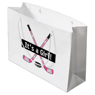 Hockey Baby Es ist ein Girl Pink Hockey Sticks Große Geschenktüte