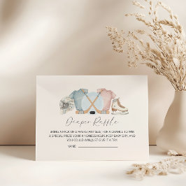 Hockey baby shower, ice hockey diaper raffle begleitkarte