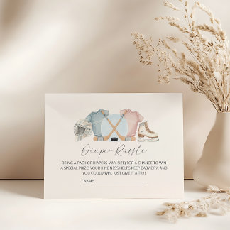 Hockey baby shower, ice hockey diaper raffle begleitkarte