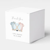 Hockey baby shower, ice hockey gender reveal, geschenkschachtel (Vorderseite)