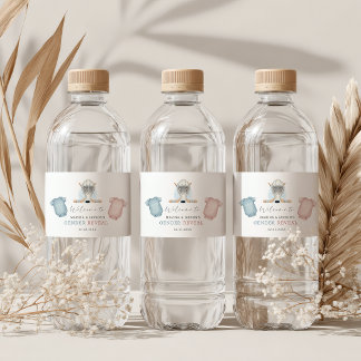 Hockey baby shower, ice hockey gender reveal wasserflaschenetikett