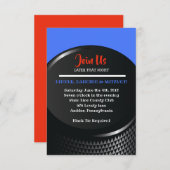 HOCKEY Bar Bar Mitzvah Empfang Card Einladung (Vorne/Hinten)