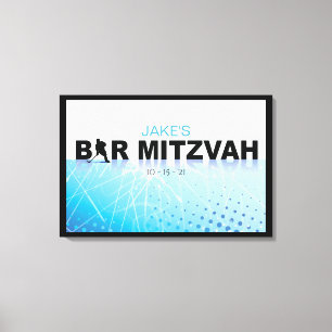 HOCKEY Bar Mitzvah Sign-In Memory-Board Leinwanddruck