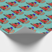 Hockey-Beaver-Cartoon im Red Maple Leaf-Shirt Geschenkpapier (Ecke)