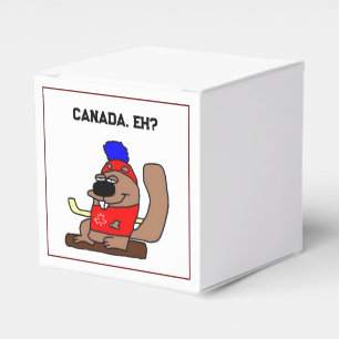 Hockey-Beaver-Cartoon im Red Maple Leaf-Shirt Geschenkschachtel