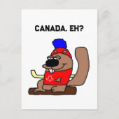 Hockey-Beaver-Cartoon im Red Maple Leaf-Shirt Postkarte (Vorderseite)