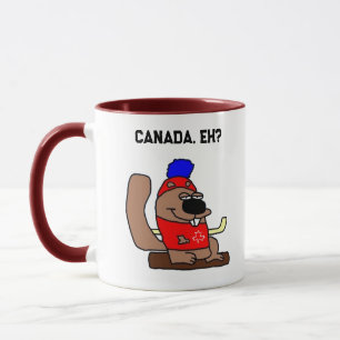 Hockey-Beaver-Cartoon im Red Maple Leaf-Shirt Tasse