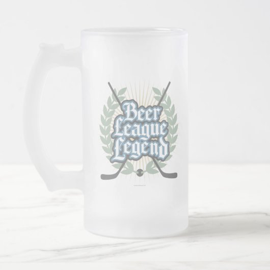 Hockey Beer League Legend Mattiert Glass Beer Tass Mattglas Bierglas (Links)