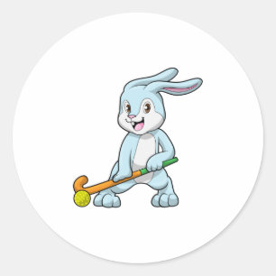 Hockey bei Feldhockey mit Hockeystick Runder Aufkleber