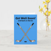 Hockey bekommt bald gut Crossed Hockey Sticks Blue Karte (Gelbe Blume)