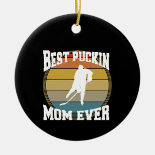 Hockey Best Puckin Mama je Keramik Ornament