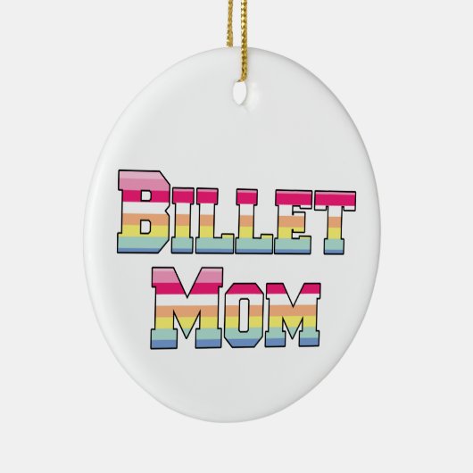 Hockey Billet Mama Pastellstreifen Keramik Ornament (Rechts)