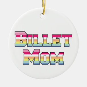 Hockey Billet Mama Pastellstreifen Keramik Ornament