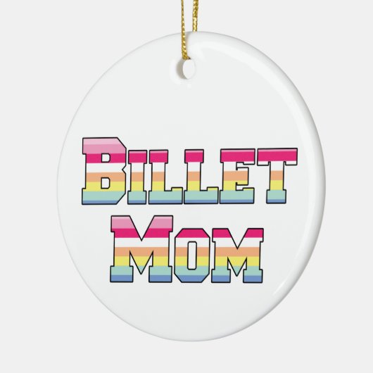 Hockey Billet Mama Pastellstreifen Keramik Ornament (Links)