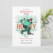 Hockey Birthday Einladung (Stehend Vorderseite)