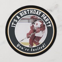Hockey Birthday Einladungen - Hockey Puck