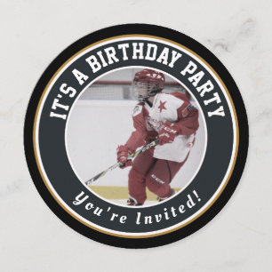 Hockey Birthday Einladungen - Hockey Puck