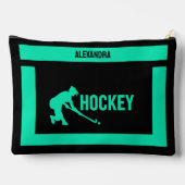 Hockey Birthday Gift, Hockey Player Girl, Zubehörtasche (Rückseite)