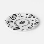 Hockey Black and White Themed Kindergeburtstag Par Pappteller (Schrägansicht)