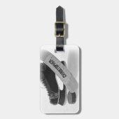 Hockey Black Skate Personalisiert Gepäckanhänger (Vorderseite vertikal)