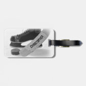 Hockey Black Skate Personalisiert Gepäckanhänger (Rückseite horizontal)
