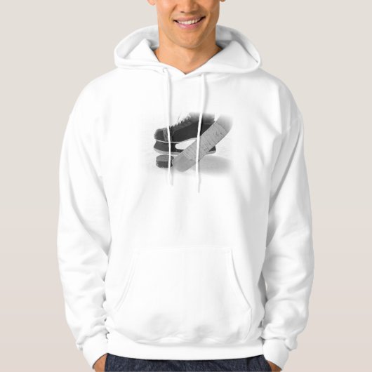 Hockey Black Skate Personalisiert Hoodie (Vorderseite)