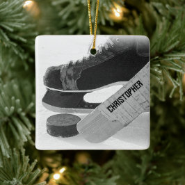 Hockey Black Skate Personalisiert Keramikornament