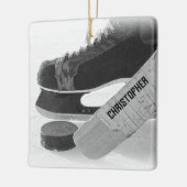 Hockey Black Skate Personalisiert Keramikornament (Links)