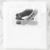 Hockey Black Skate Personalisiert Rechteckiger Aufkleber (Tasche)