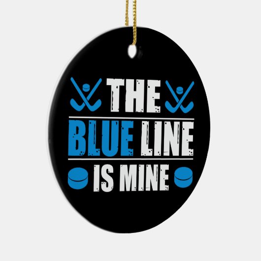 Hockey Blue Line Keramik Ornament (Rechts)