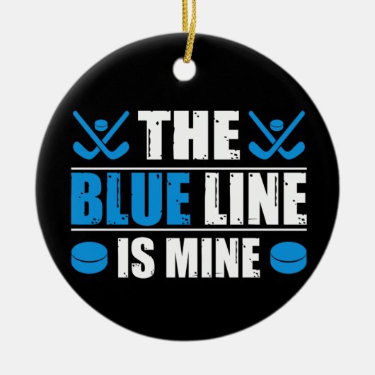 Hockey Blue Line Keramik Ornament (Vorne)
