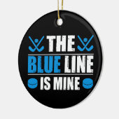 Hockey Blue Line Keramik Ornament (Links)